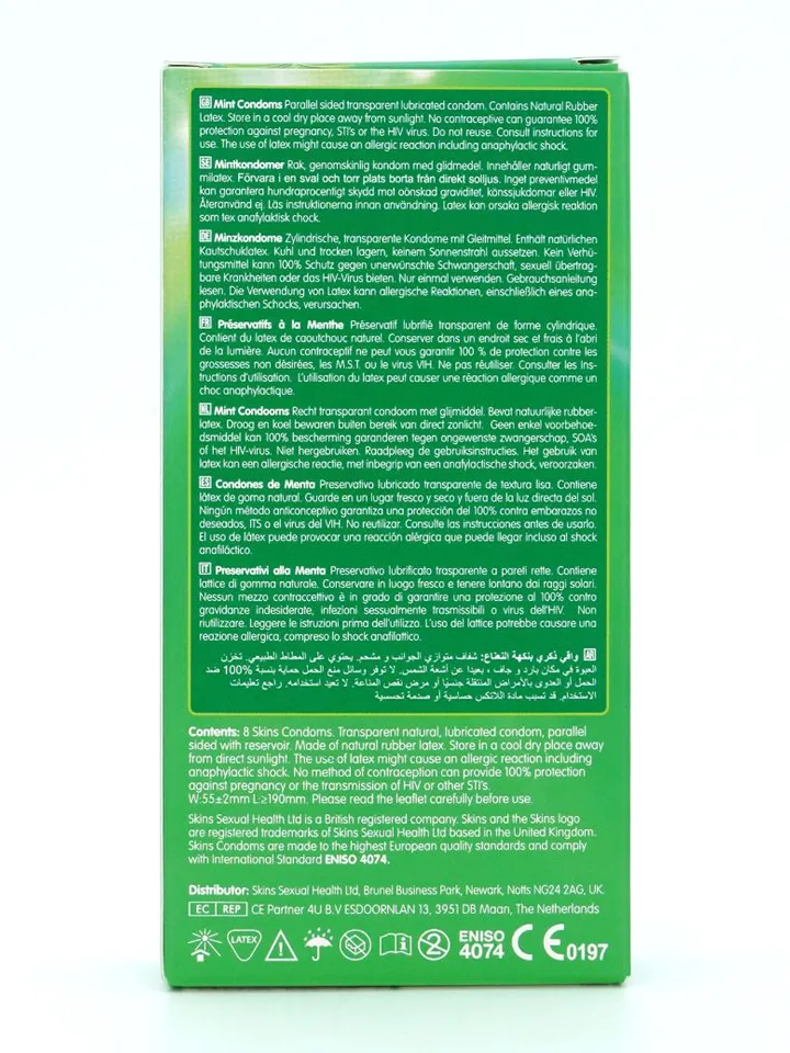 Skins Mint Condoms 8-pack - Prezervatīvi 3 [full]