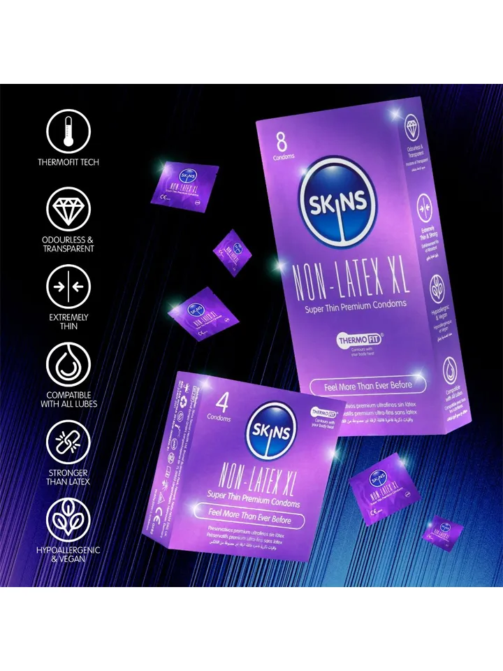Skins Non-Latex XL Condoms 8-pack - Prezervatīvi 3 [full]