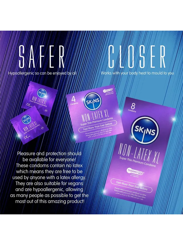 Skins Non-Latex XL Condoms 8-pack - Prezervatīvi 5 [full]