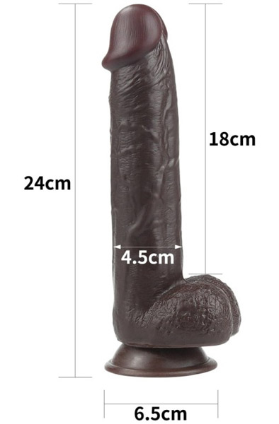 Sliding Skin Dual Layer Dong Brown 24 cm - Dildo 3