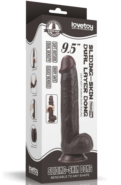 Sliding Skin Dual Layer Dong Brown 24 cm - Dildo 4
