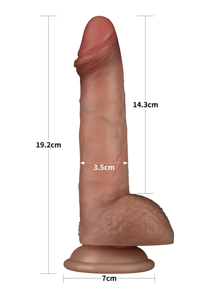 Sliding Skin Pro Dual Layer Silicone Dildo 19,2 cm - Dzīvīgs dildo 3 [full]