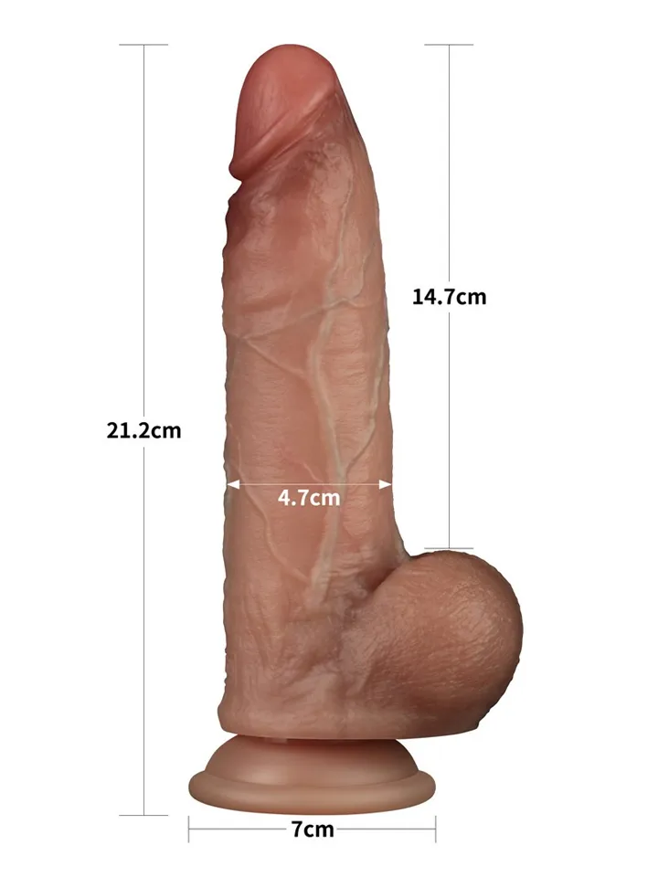 Sliding Skin Pro Dual Layer Silicone Dildo 21,2 cm - Dzīvīgs dildo 3 [full]