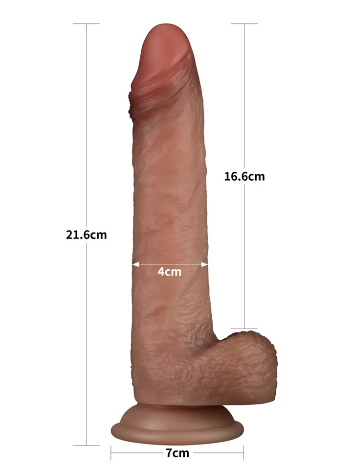 Sliding Skin Pro Dual Layer Silicone Dildo 21,6 cm - Dzīvīgs dildo 3 [full]