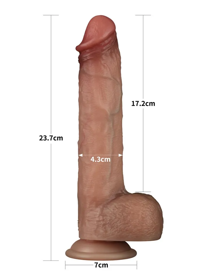 Sliding Skin Pro Dual Layer Silicone Dildo 23,7 cm - Dzīvīgs dildo 3 [full]