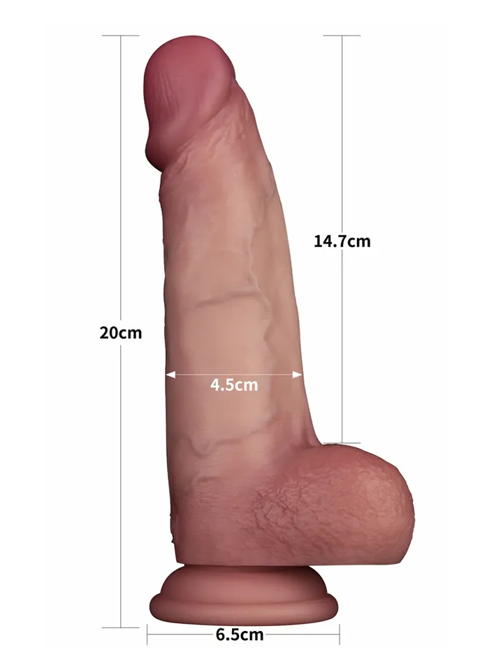 Sliding Skin Pro II Dual Layer Silicone Dildo 20 cm - Dzīvīgs dildo 3 [full]