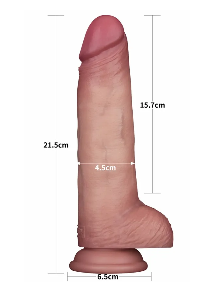 Sliding Skin Pro II Dual Layer Silicone Dildo 21,5 cm - Dzīvīgs dildo 3 [full]