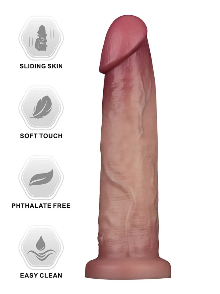 Sliding Skin Pro II Dual Layer Silicone Dildo 22,7 cm - Dzīvīgs dildo 1 [full]