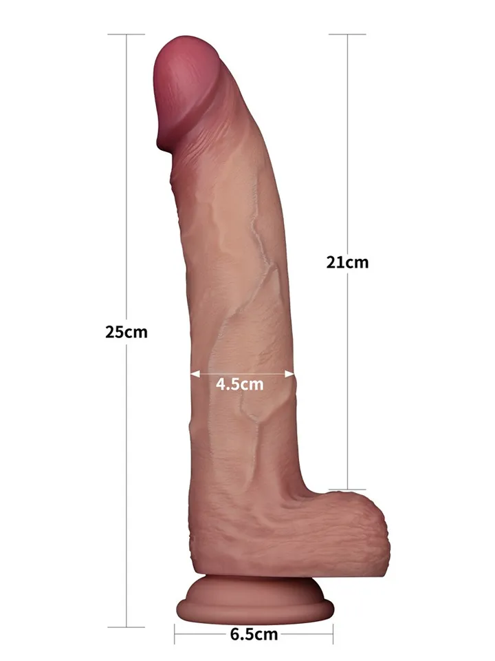 Sliding Skin Pro II Dual Layer Silicone Dildo 25 cm - Dzīvīgs dildo 3 [full]