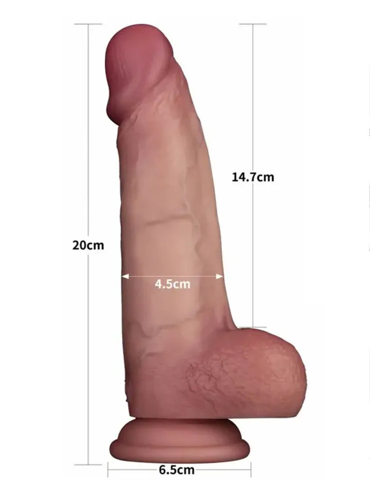 Sliding Skin Pro II Silicone Vibrating Dildo 20 cm - Vibrējošs dildo 2 [full]