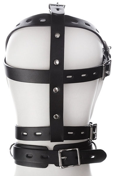 SM Harness Head Muzzle Black - Gag ar zirglietām 3