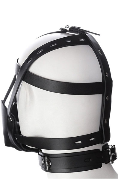 SM Harness Head Muzzle Black - Gag ar zirglietām 4