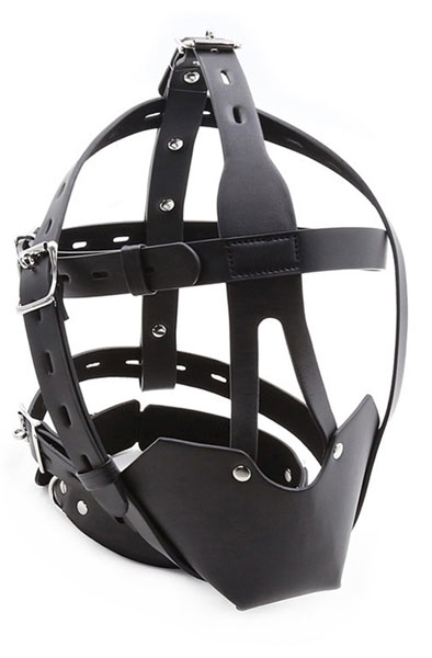 SM Harness Head Muzzle Black - Gag ar zirglietām 5