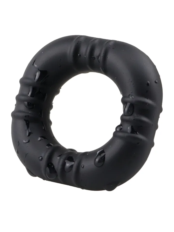 Square Fit Silicone Cock Ring Black - Gaiļa gredzens 1 [full]