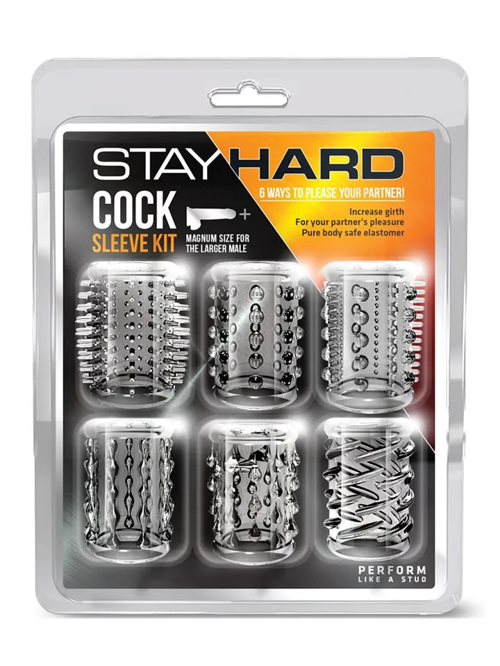 Stay Hard Cock Sleeve Kit Clear - Penisa piedurkne 1 [full]