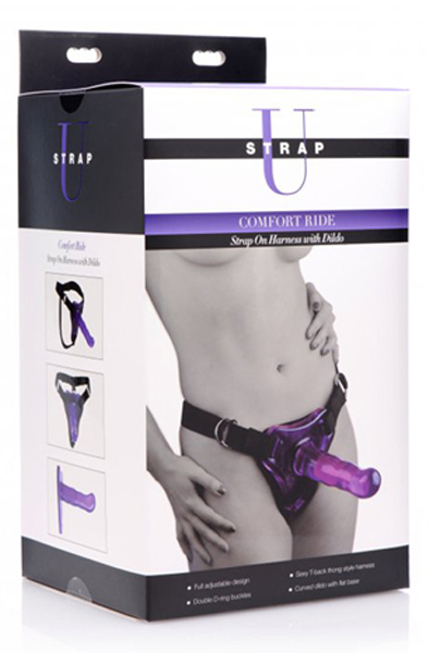 Strap U Strap-on Harness with Dildo Purple - Siksna ar siksnām 3