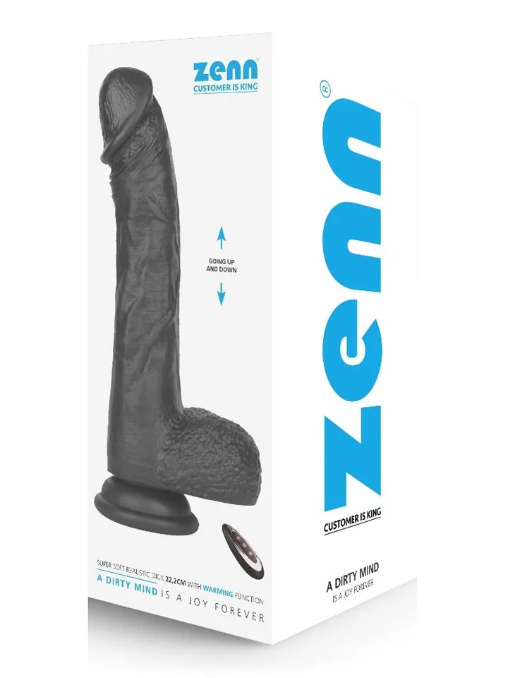 Super Soft Dildo With Warming Black 22,2 cm - Vibrējošs dildo 1 [full]