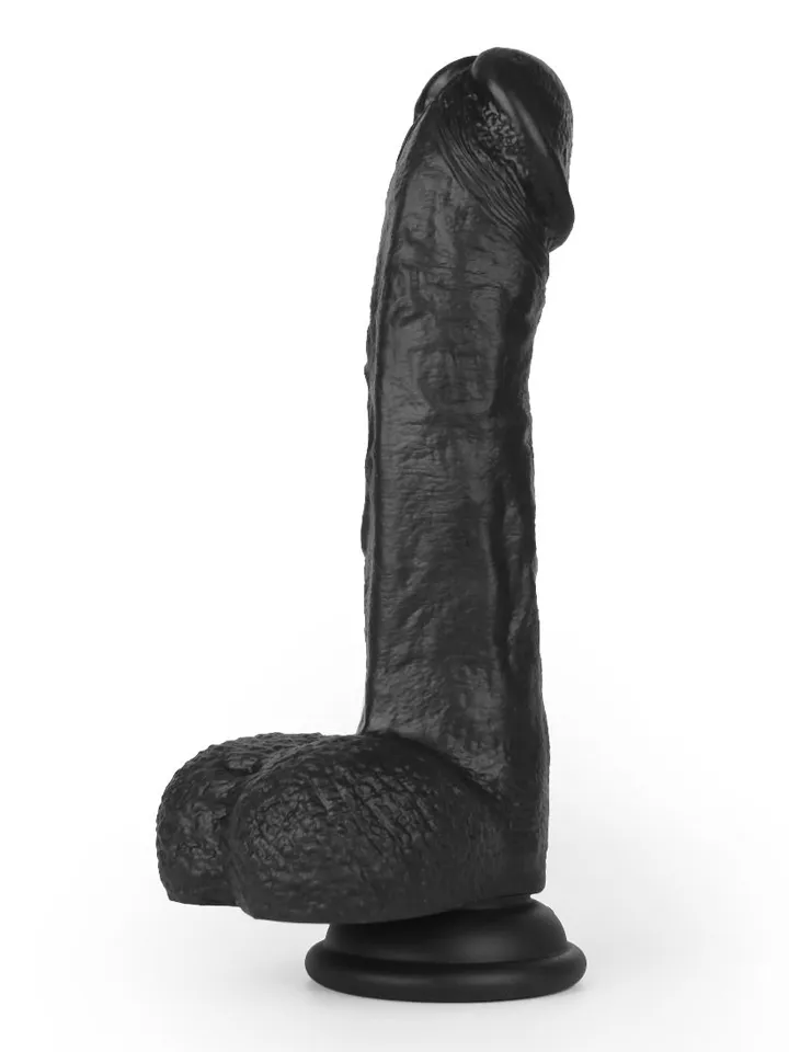 Super Soft Dildo With Warming Black 22,2 cm - Vibrējošs dildo 4 [full]