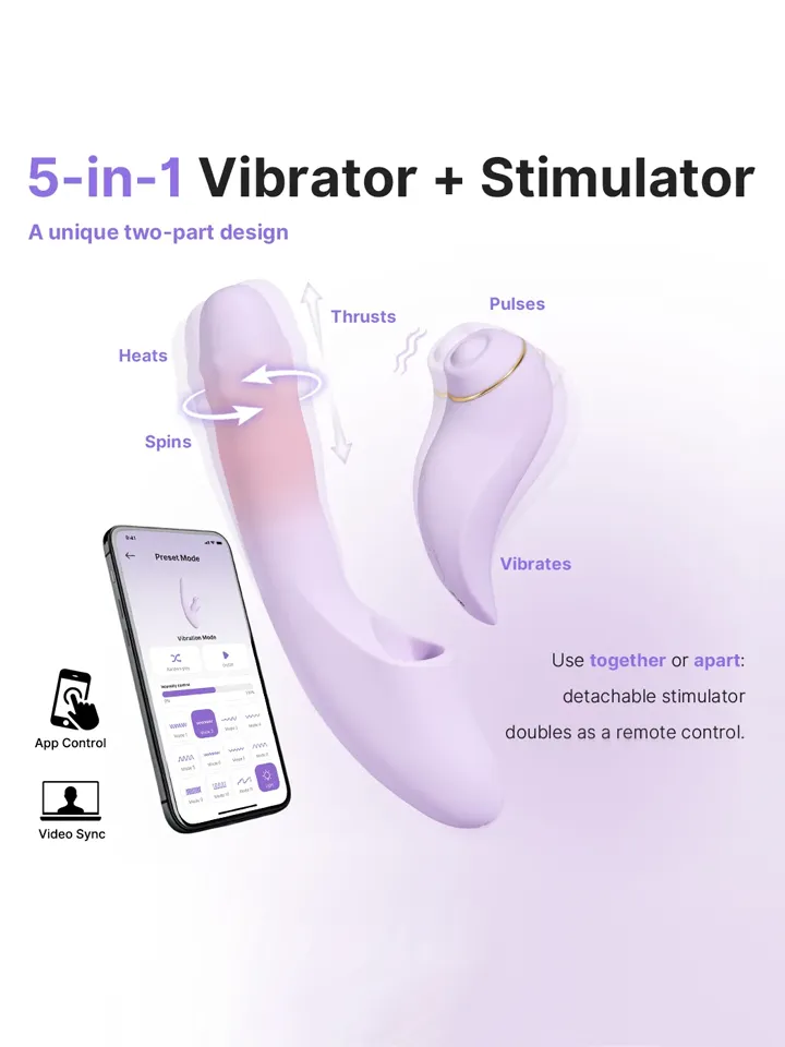 Svakom Duo Glow Thrusting Beaded Vibrator With App - Apkures trušu vibrators 1 [full]