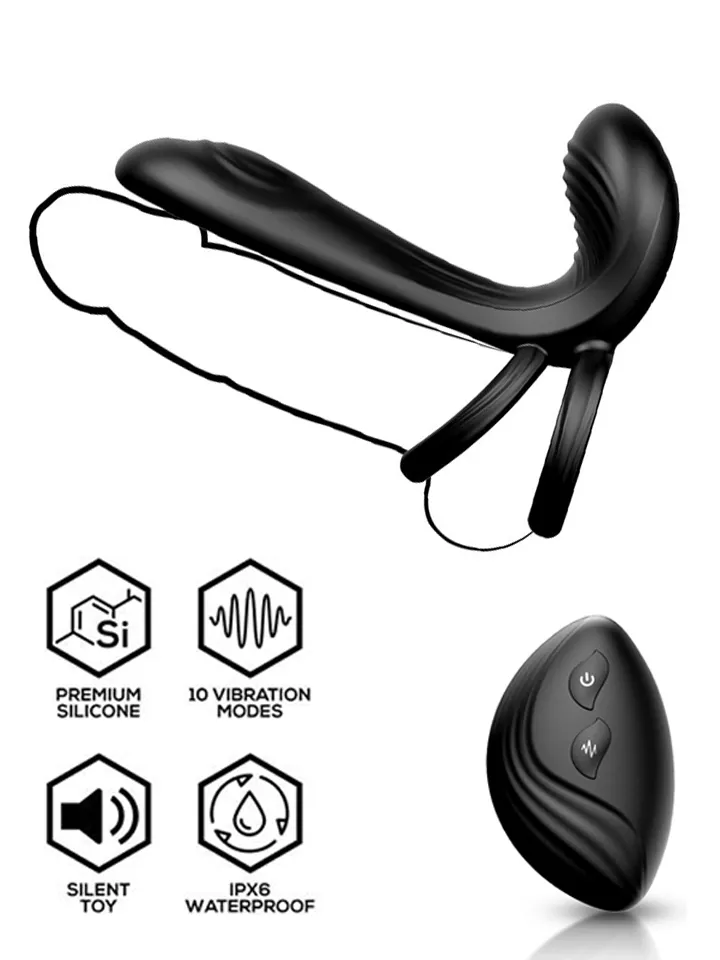 Synkox Girth Gainer Vibrating Double Cockring - Vibrējošs gaiļa gredzens 1 [full]