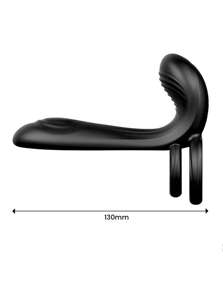 Synkox Girth Gainer Vibrating Double Cockring - Vibrējošs gaiļa gredzens 4 [full]