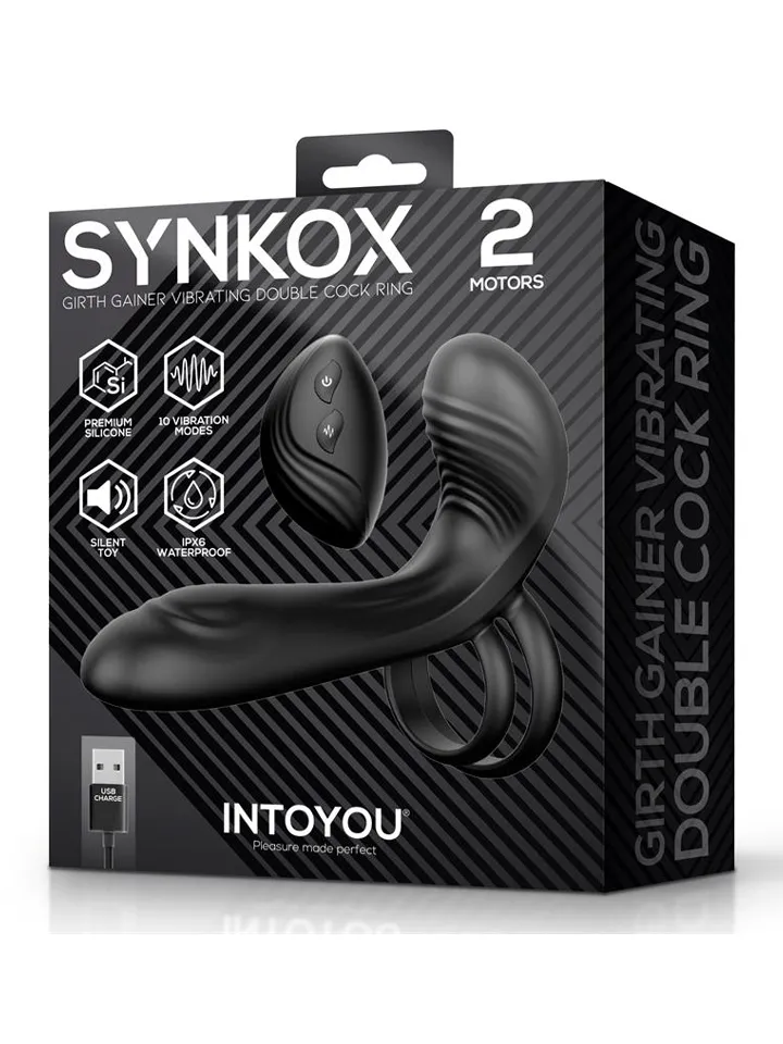 Synkox Girth Gainer Vibrating Double Cockring - Vibrējošs gaiļa gredzens 5 [full]