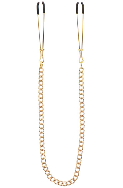 Taboom Tweezers With Chain Gold - Krūšu skavas ar ķēdi 1