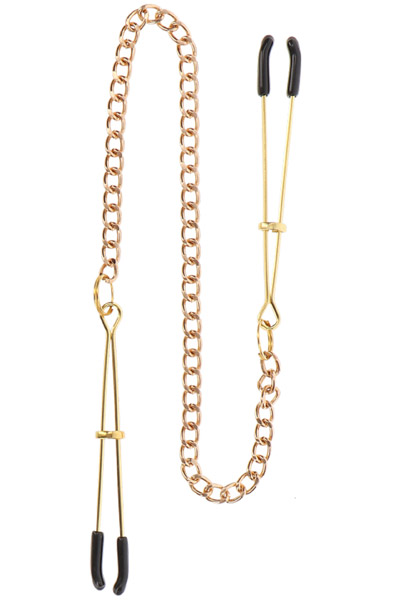 Taboom Tweezers With Chain Gold - Krūšu skavas ar ķēdi 2