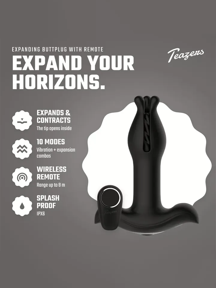Teazers Anal Expanding Butt Plug - Vibrējošs anālais spraudnis 1 [full]