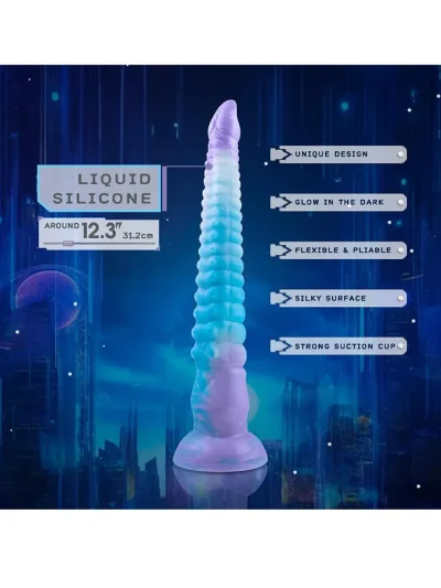 Tentaeel Glow In The Dark Dildo 31,2 cm - Dragon dildo 3