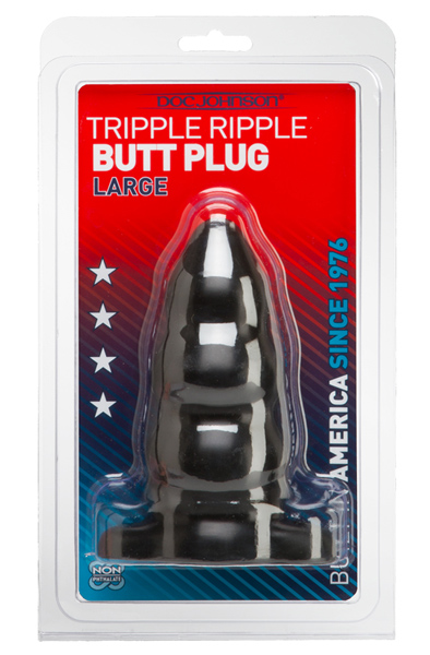 The Classics Triple Ripple Butt Plug Large Black - Anālais spraudnis 2