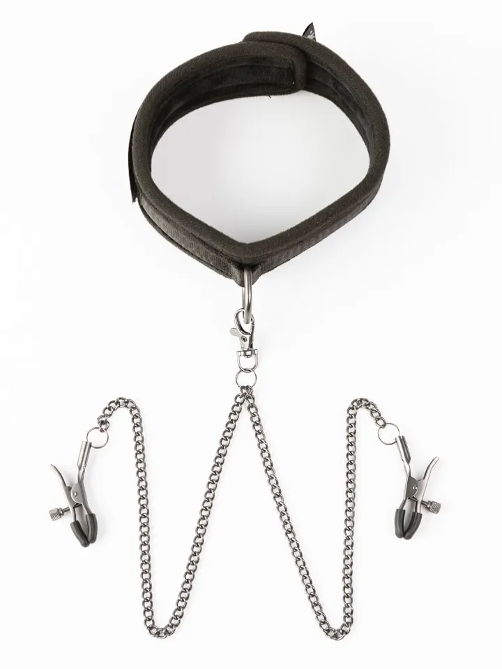 Twin Tweaks Velvet Collar With Nipple Clamps - Kaklarota ar krūšu klipšiem 2 [full]