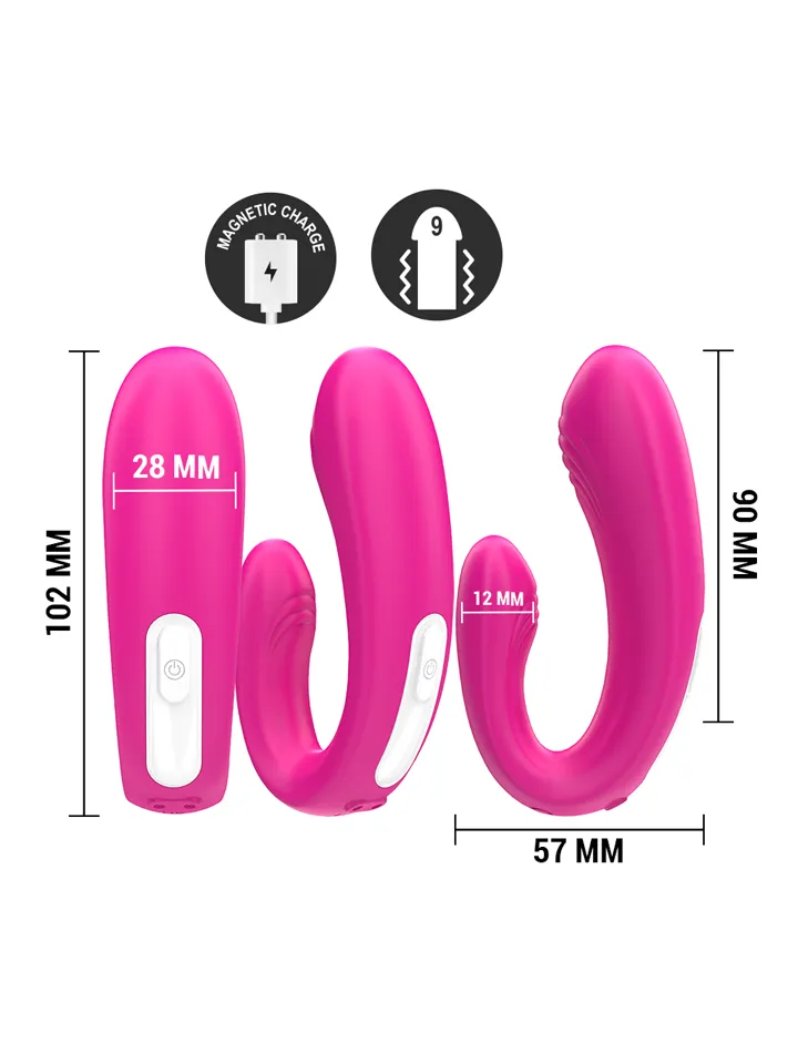 U-shaped Stimulator & Vibrator With Remote Control - Pāru vibrators 3 [full]