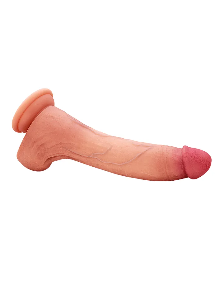 Ultra-Realistic Curved Silicone Dildo With Balls 21,5 cm - Dzīvīgs dildo 4 [full]