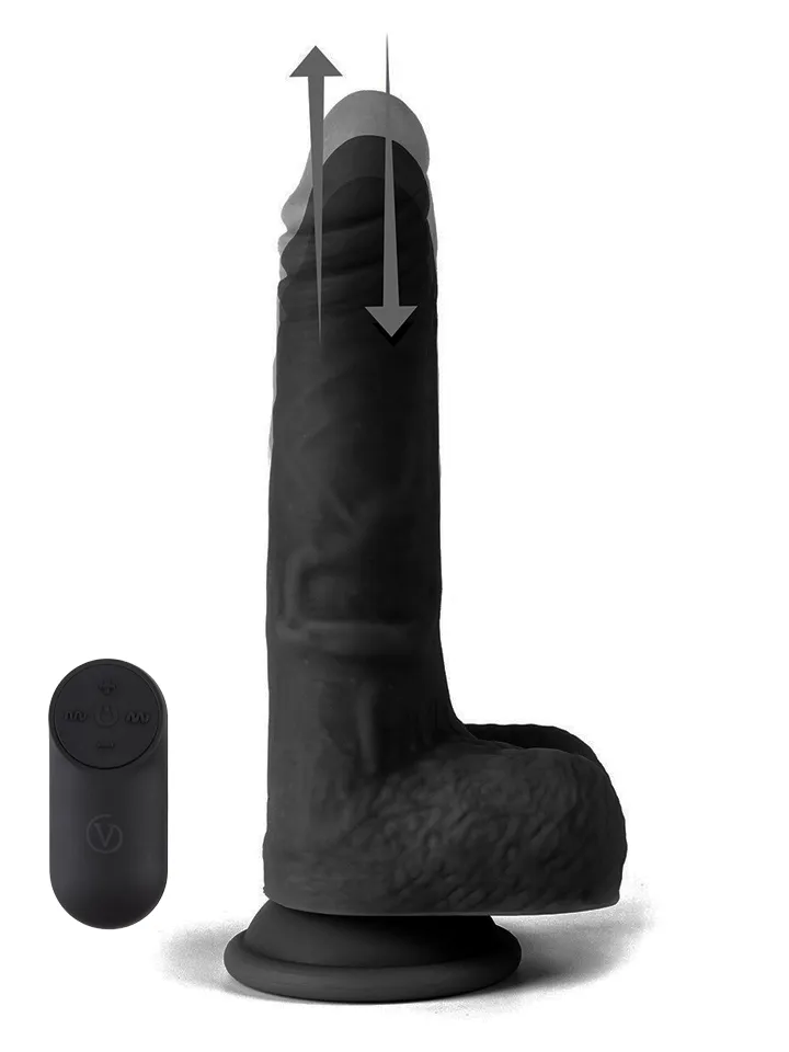 Up & Down Realistic Dildo With Remote 22 cm - Vibrējošs dildo 1 [full]
