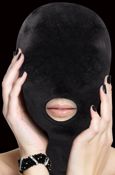 Velvet & Velcro Mask With Mouth Opening - BDSM maska 1