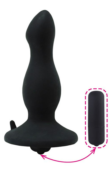 Vibrating Anal Bullet Black 10,5 cm - Vibrējošs anālais spraudnis 2