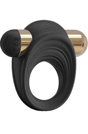 Vibrating C-Ring Black & Gold - Vibrējošs gaiļa gredzens 1