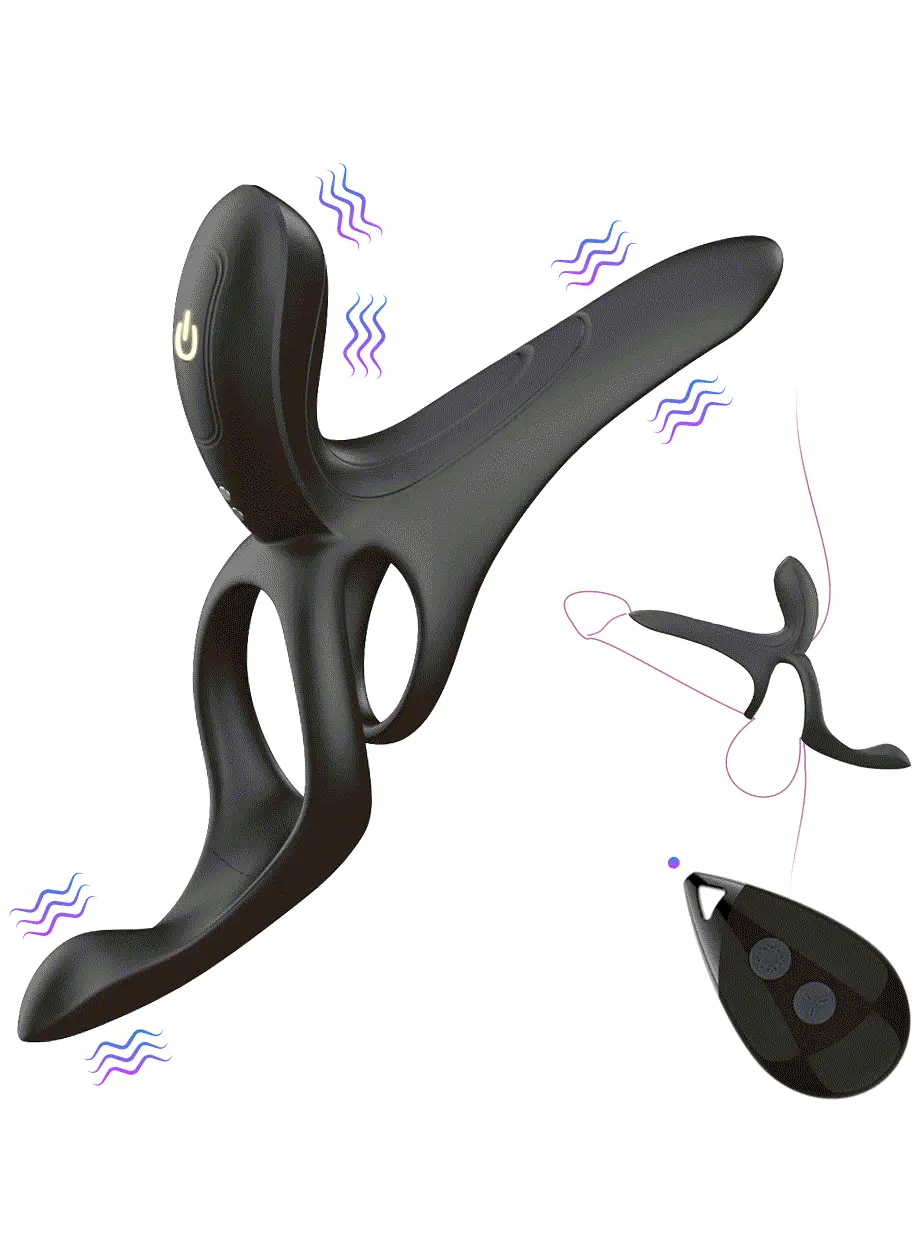 Vibrating Cock Ring With Clitoral Stimulation - Vibrējošs gaiļa gredzens 1 [full]