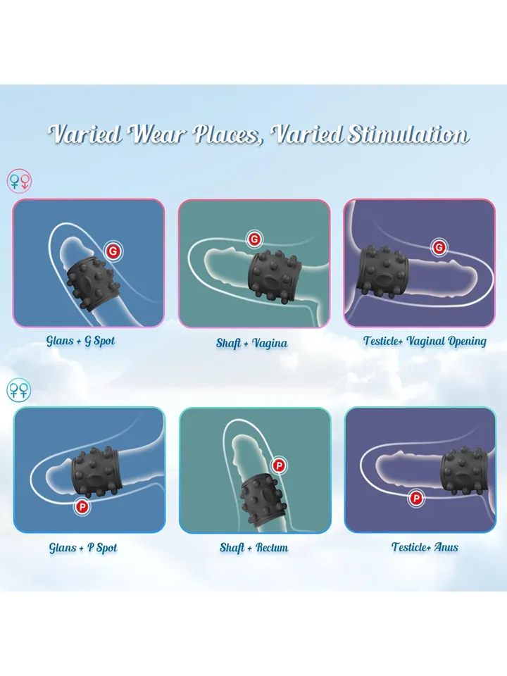 Vibrating Dotted Silicone Cock Sleeve - Vibrējošs penisa pagarinātājs 2 [full]