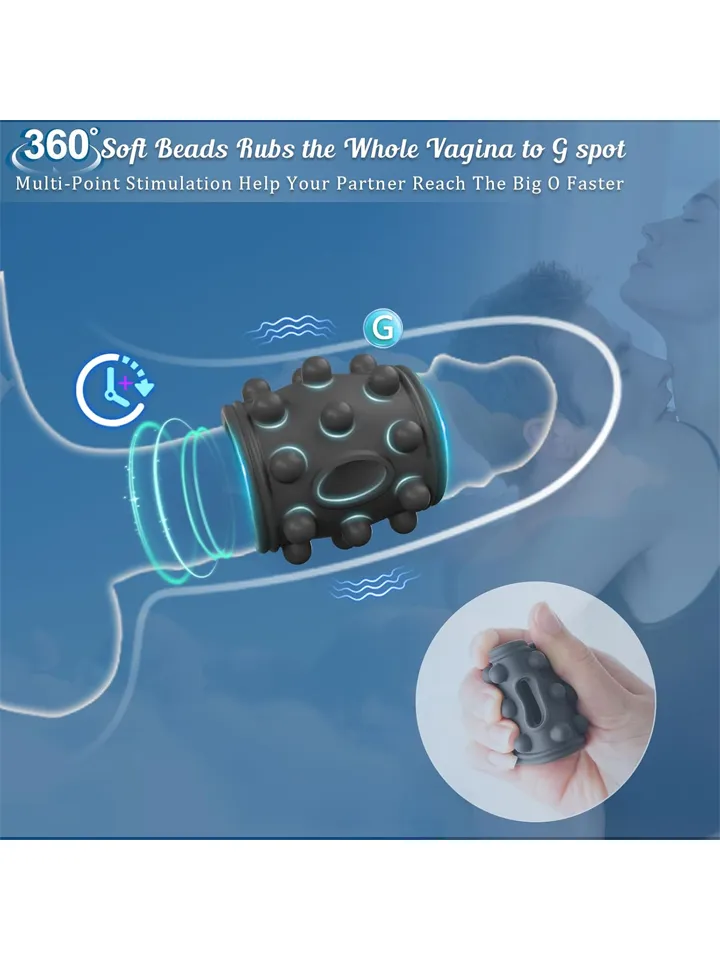 Vibrating Dotted Silicone Cock Sleeve - Vibrējošs penisa pagarinātājs 3 [full]