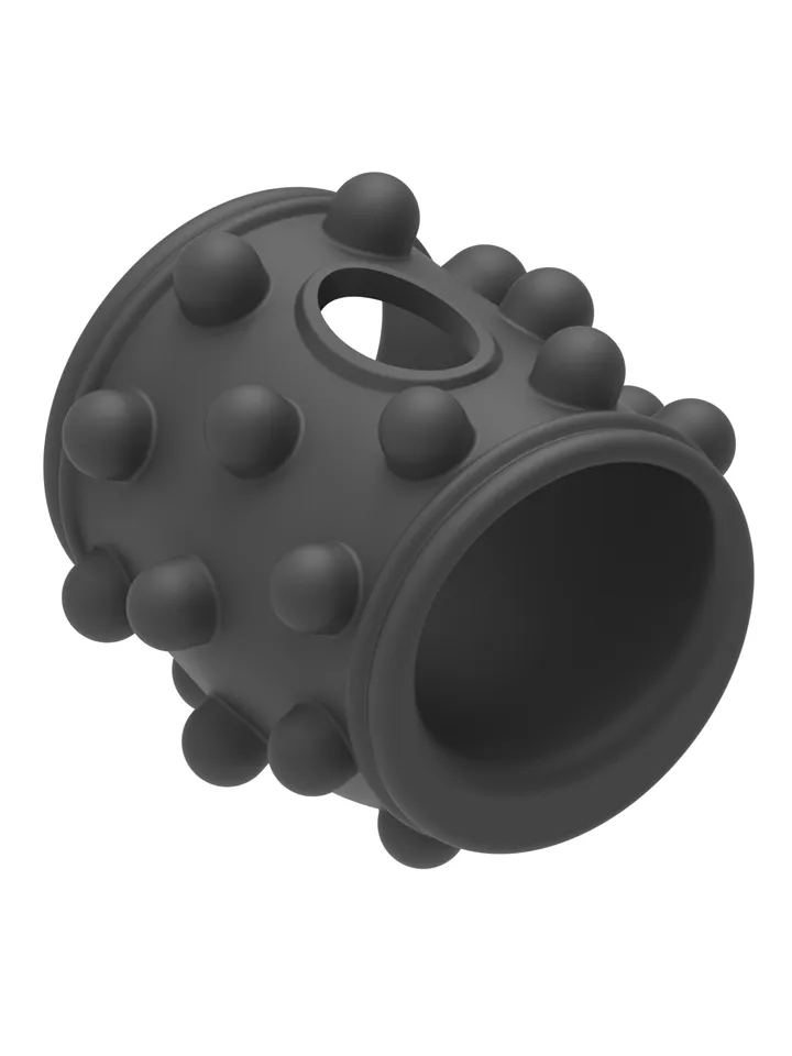 Vibrating Dotted Silicone Cock Sleeve - Vibrējošs penisa pagarinātājs 5 [full]