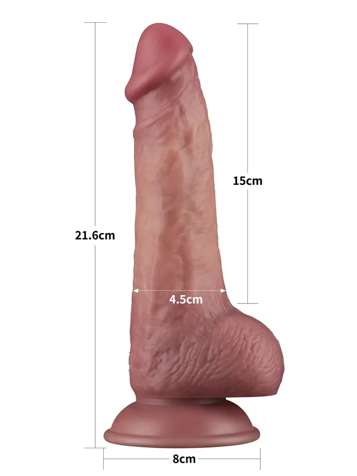 Vibrating Dual Density Power Cock 21,6 cm - Vibrējošs dildo 3 [full]