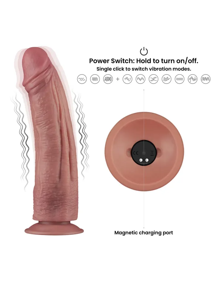 Vibrating Dual Density Power Cock 26,8 cm - Vibrējošs dildo 3 [full]