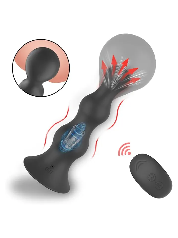 Vibrating Inflatable Anal Plug With Remote - Piepūšams anālais spraudnis 2 [full]