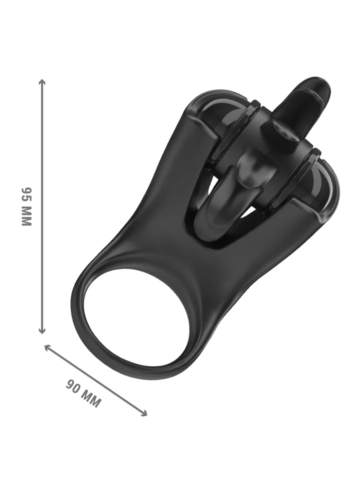 Vibrating Ring 10 Vibrations With Clitoris Stimulator - Vibrējošs gaiļa gredzens 4 [full]