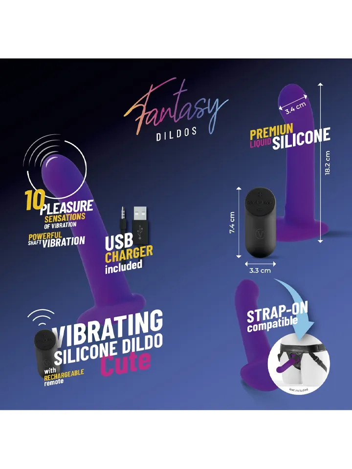 Vibrating Silicone Dildo With Remote 18 cm - Vibrējošs dildo 2 [full]