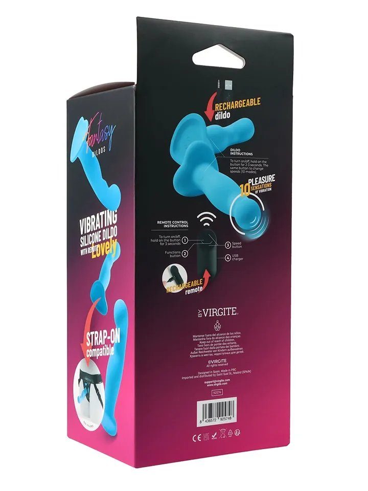 Vibrating Silicone Dildo With Remote Blue 18 cm - Vibrējošs dildo 6 [full]