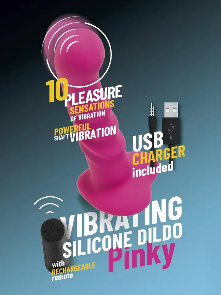 Vibrating Silicone Dildo With Remote Pink 18 cm - Vibrējošs dildo 1 [full]