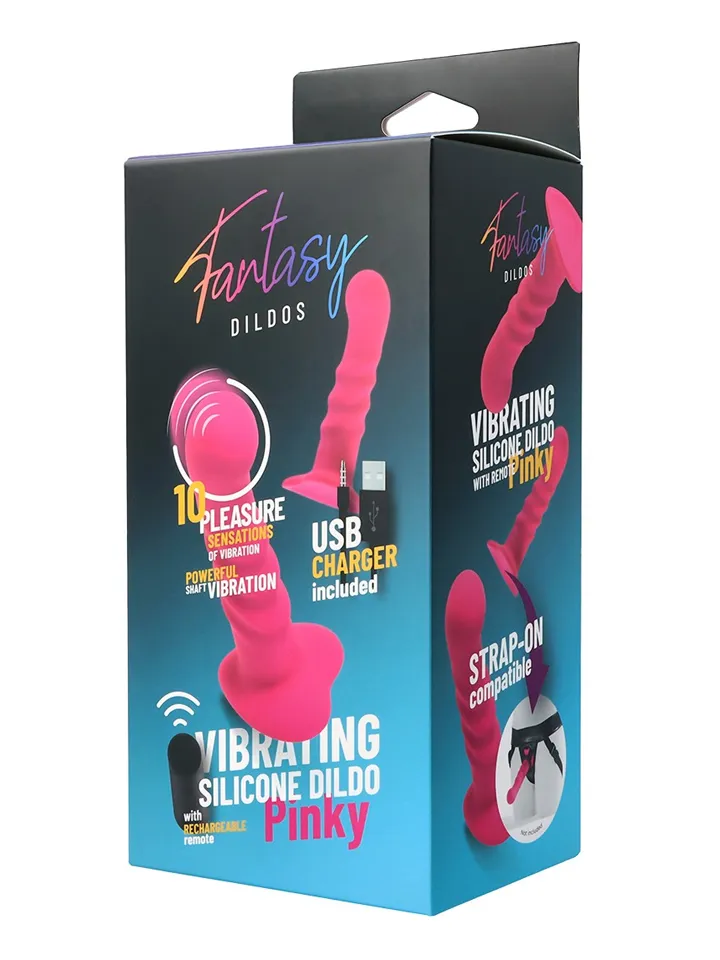 Vibrating Silicone Dildo With Remote Pink 18 cm - Vibrējošs dildo 4 [full]
